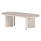 Table basse ovale chêne gris vieilli / grain noir / aulne blanc