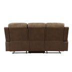 Canapé inclinable manuel double marron, 2 places, revêtement en microfibre