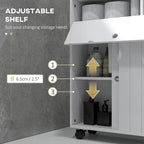 Meuble de rangement de salle de bain fin blanc avec roulettes, utilisation individuelle