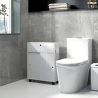Meuble de rangement de salle de bain fin blanc avec roulettes, utilisation individuelle