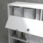 Meuble de rangement de salle de bain fin blanc avec roulettes, utilisation individuelle