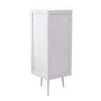 Meuble d'angle à 3 étagères avec porte vitrée – Noir / Blanc, Fer et Verre trempé