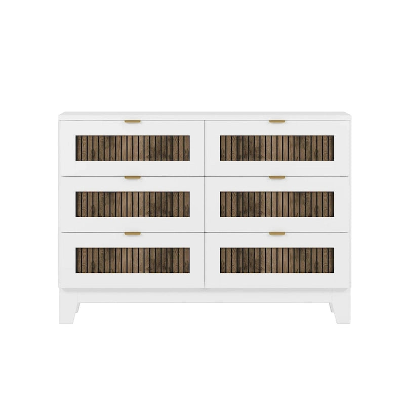 Ensemble de chambre 4 pièces lit Queen blanc/noir – Style ferme, pour 1-2 personnes