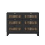 Ensemble de chambre 4 pièces lit Queen blanc/noir – Style ferme, pour 1-2 personnes