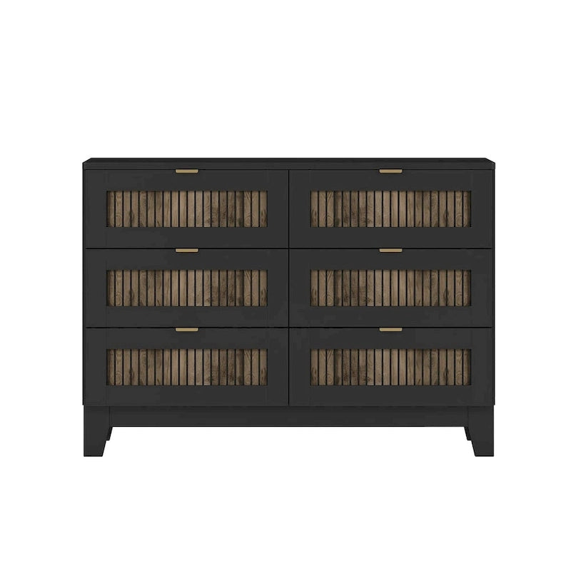 Ensemble de chambre 4 pièces lit Queen blanc/noir – Style ferme, pour 1-2 personnes