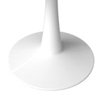 Table à manger ronde 4 places blanche / noire / blanche marbrée, style pied central Mid-Century